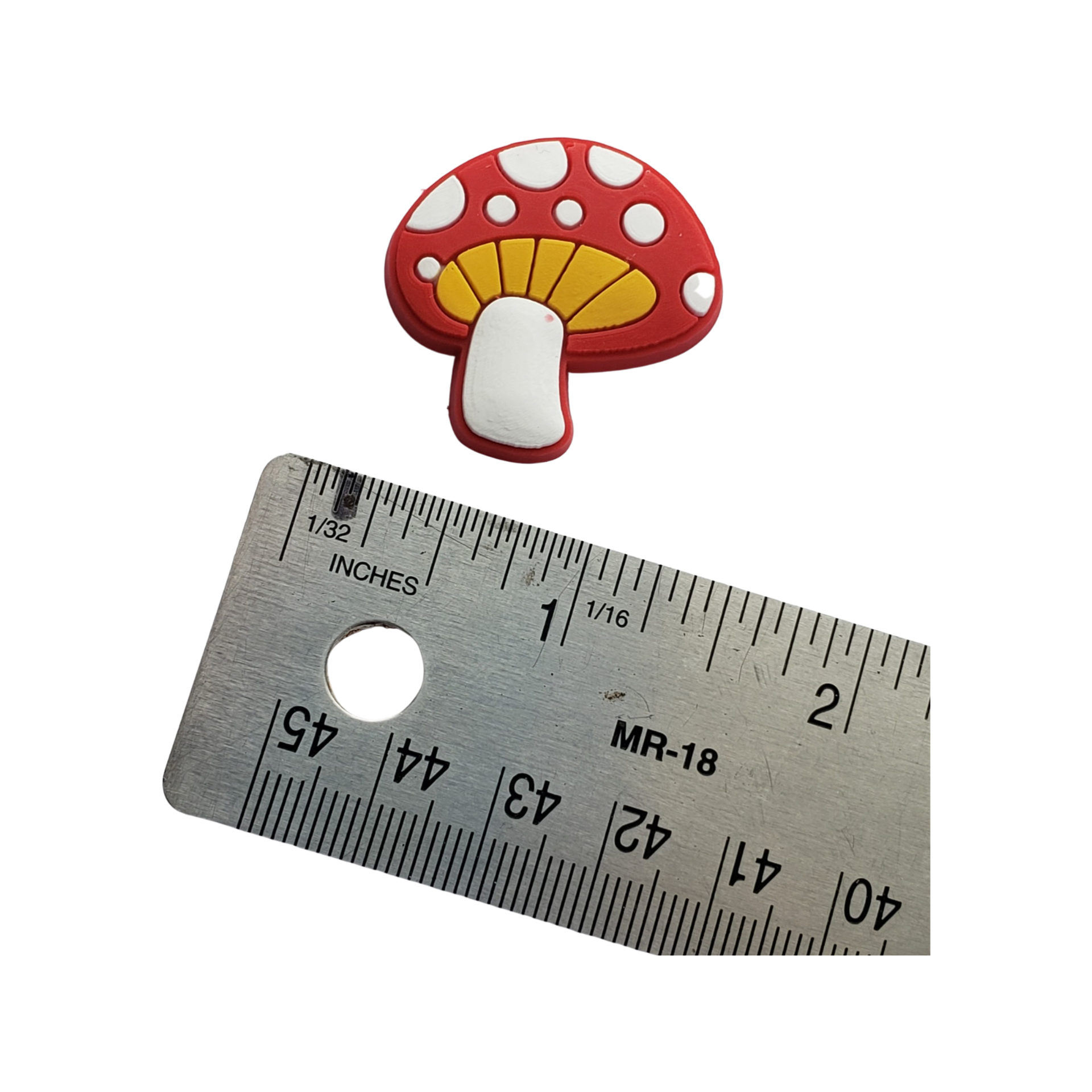 2pc Red Mushroom Soft PVC Resin