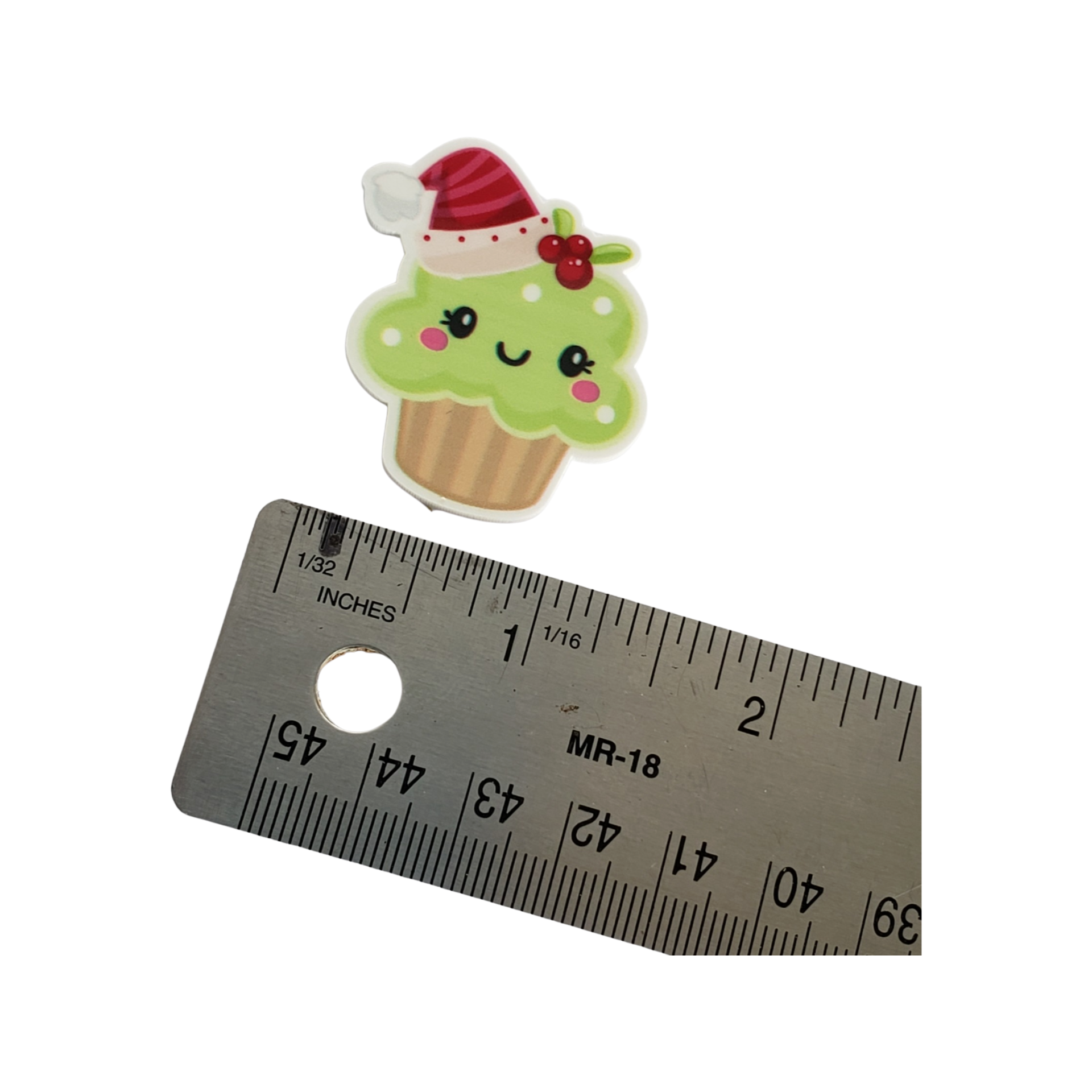 2pc Green Christmas Cupcake Planar Resin