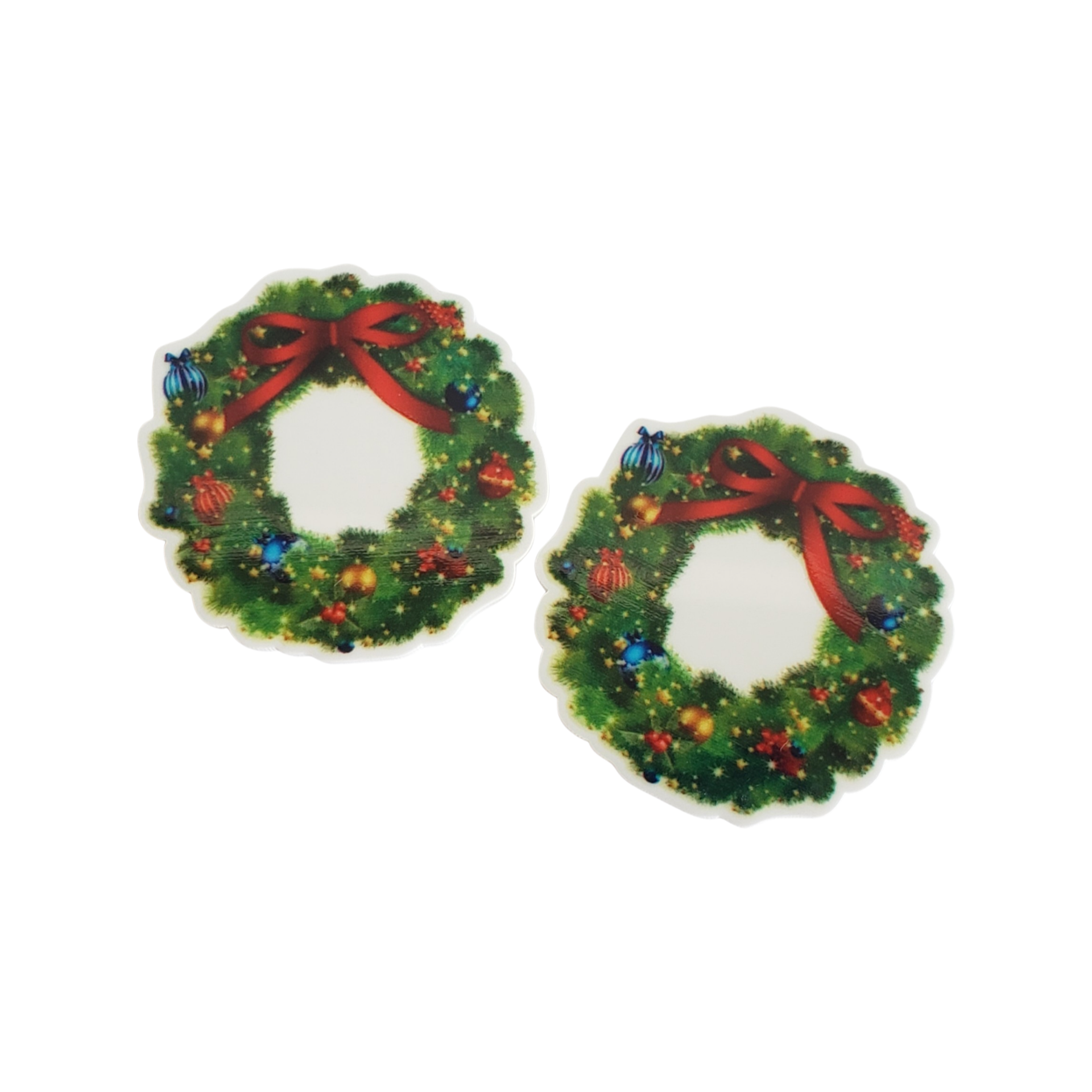 2pc Christmas Wreath Planar Resin