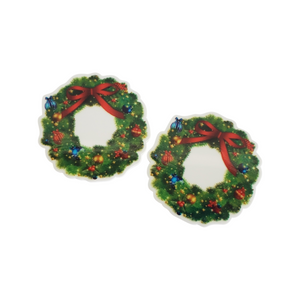 2pc Christmas Wreath Planar Resin