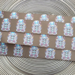 1" Haunted Mansion Ghost Printed Grosgrain Ribbon