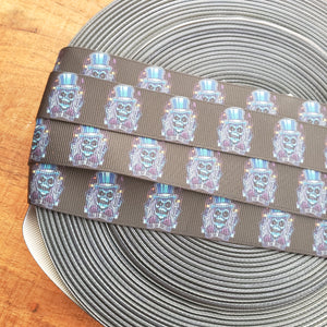 1" Haunted Mansion Ghost Printed Grosgrain Ribbon