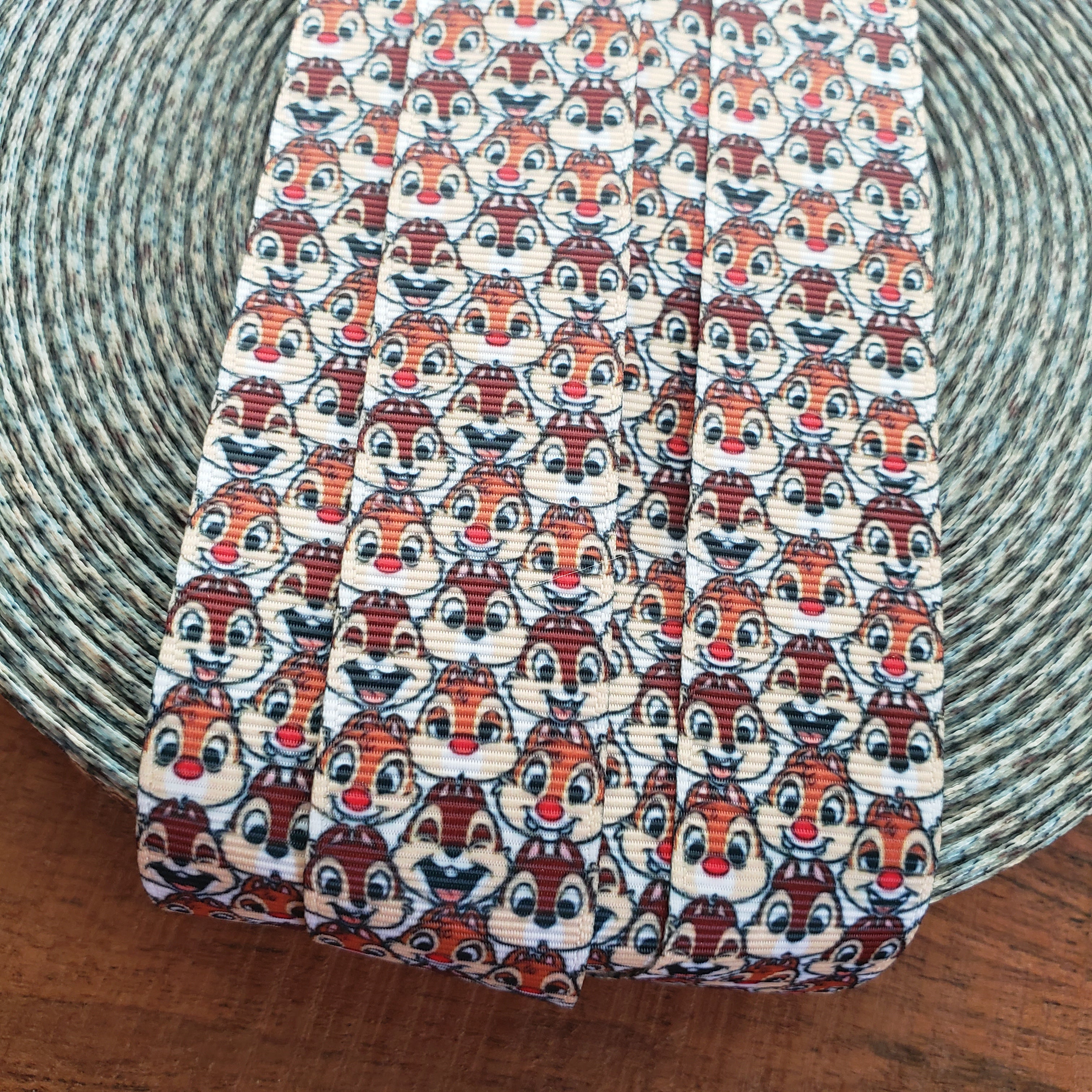 1" Chipmunk Printed Grosgrain Ribbon