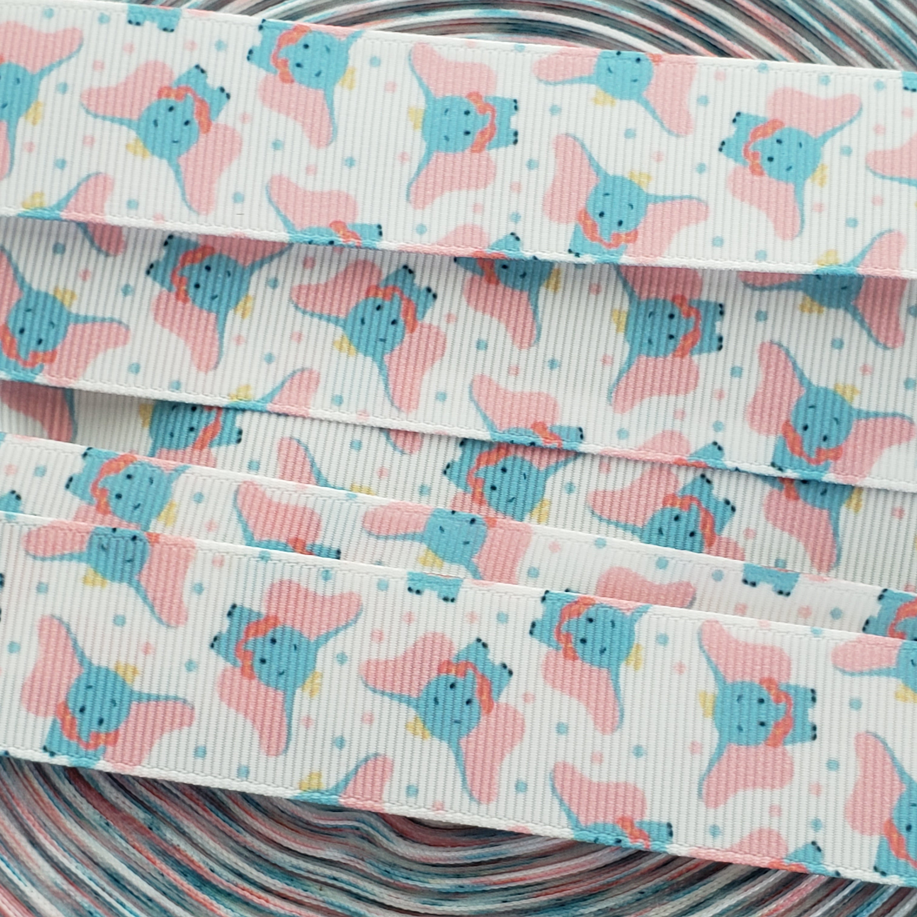 1" Elephant Printed Grosgrain Ribbon