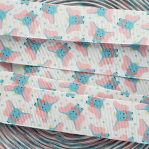 1" Elephant Printed Grosgrain Ribbon