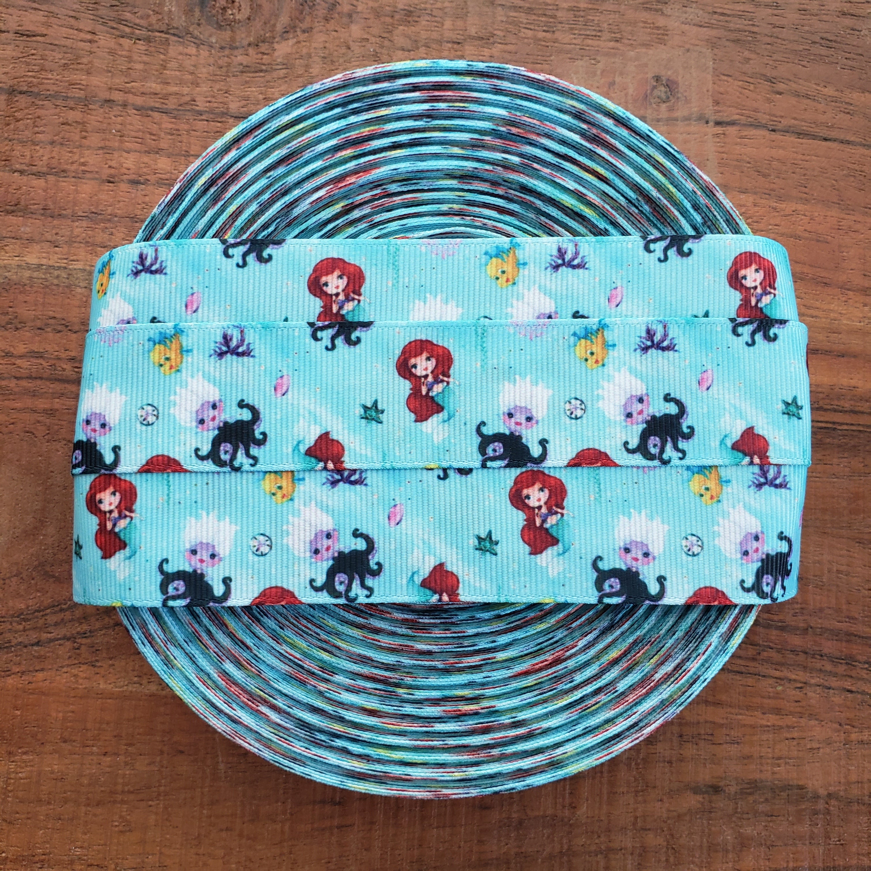 1" Mermaid Printed Grosgrain Ribbon