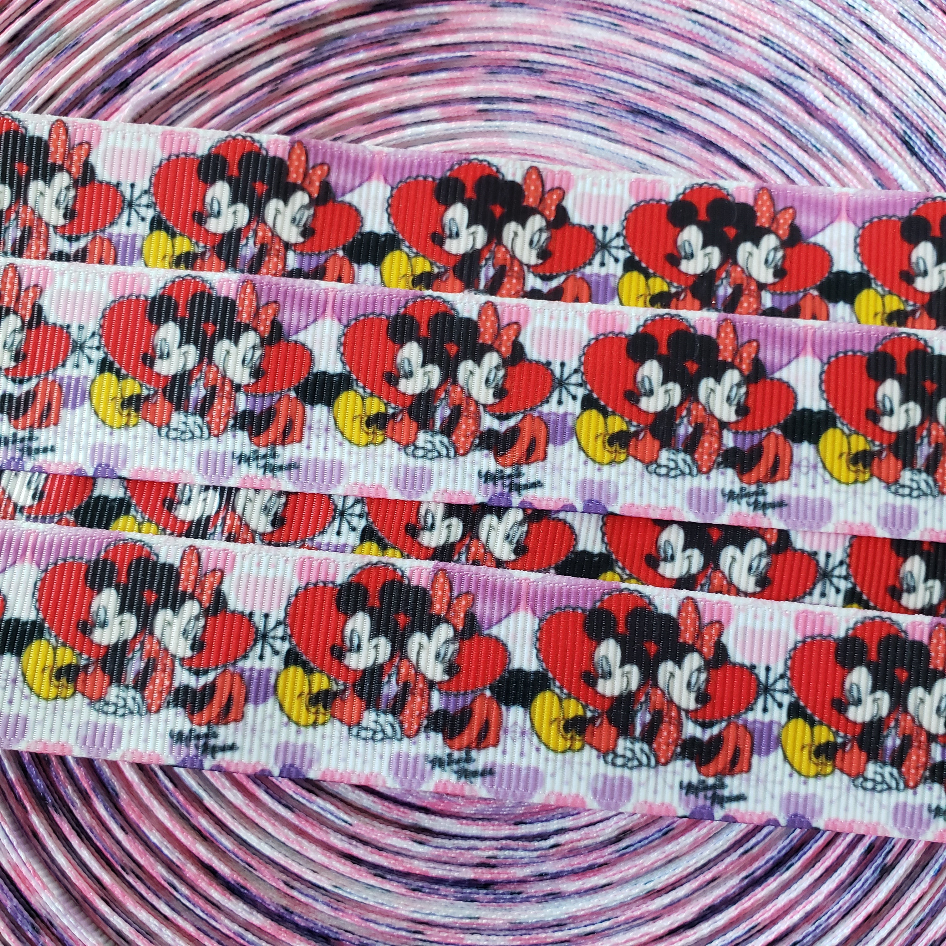 1" Mouse Love Printed Grosgrain Ribbon