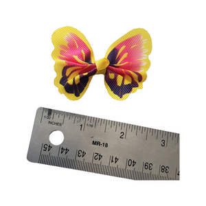 Yellow and Pink Ribbon Butterfly Applique