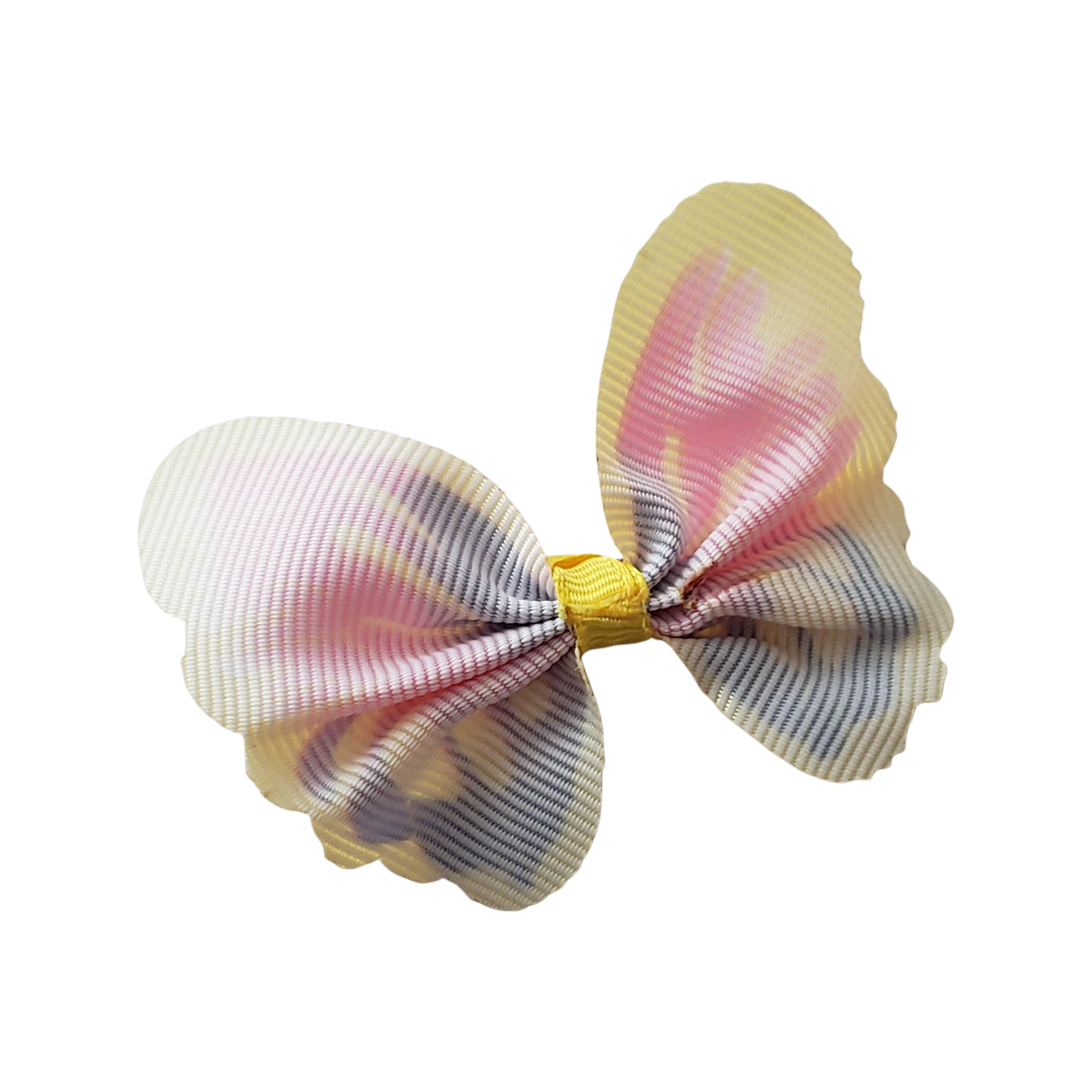 Yellow and Pink Ribbon Butterfly Applique