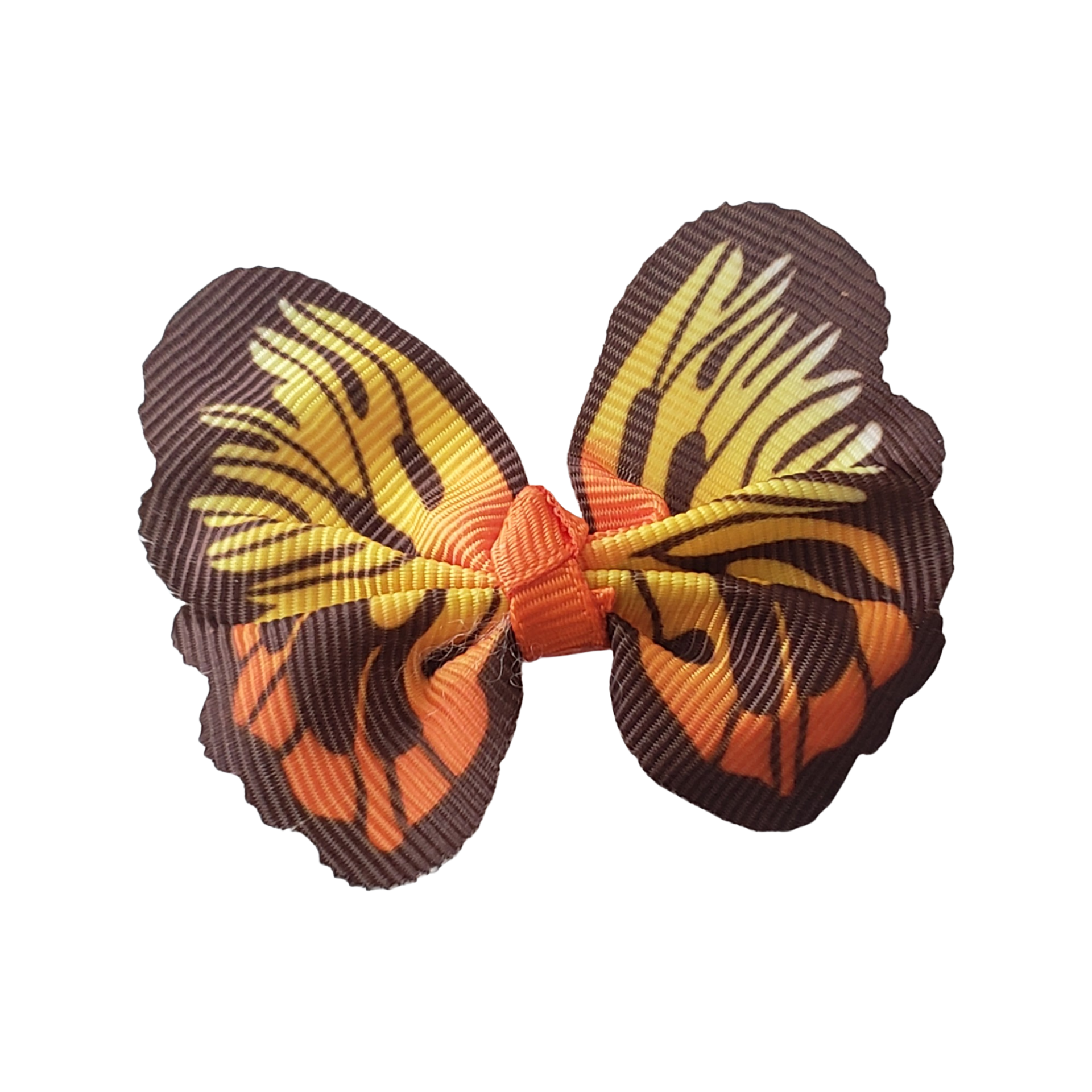 Yellow and Brown Ribbon Butterfly Applique