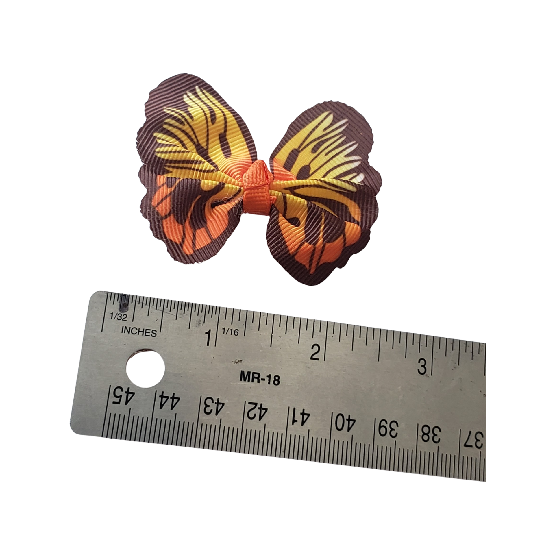 Yellow and Brown Ribbon Butterfly Applique