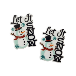 2pc Let it Snow Snowman Planar Resin