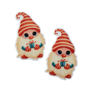 2pc Red Christmas Gnome Planar Resin