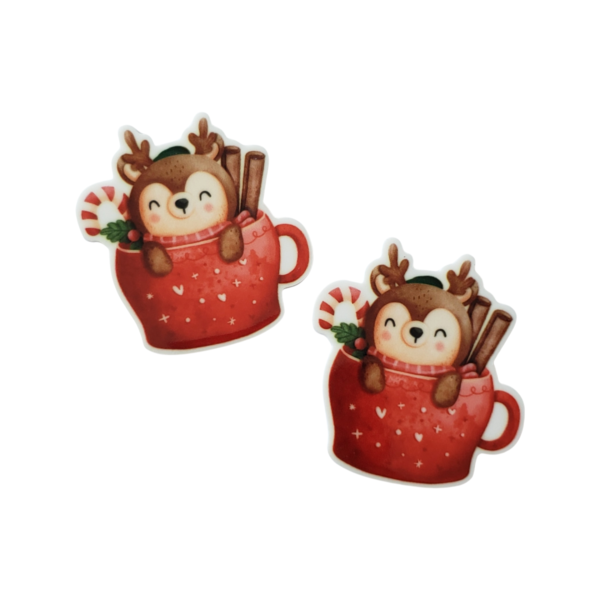 2pc Reindeer Mug Planar Resin