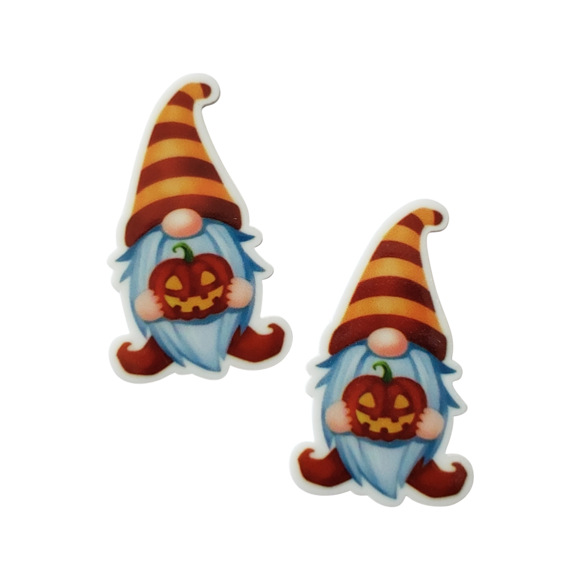 2pc Halloween Pumpkin Gnome Planar Resin