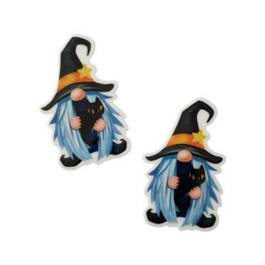 2pc Halloween Witch Gnome Planar Resin