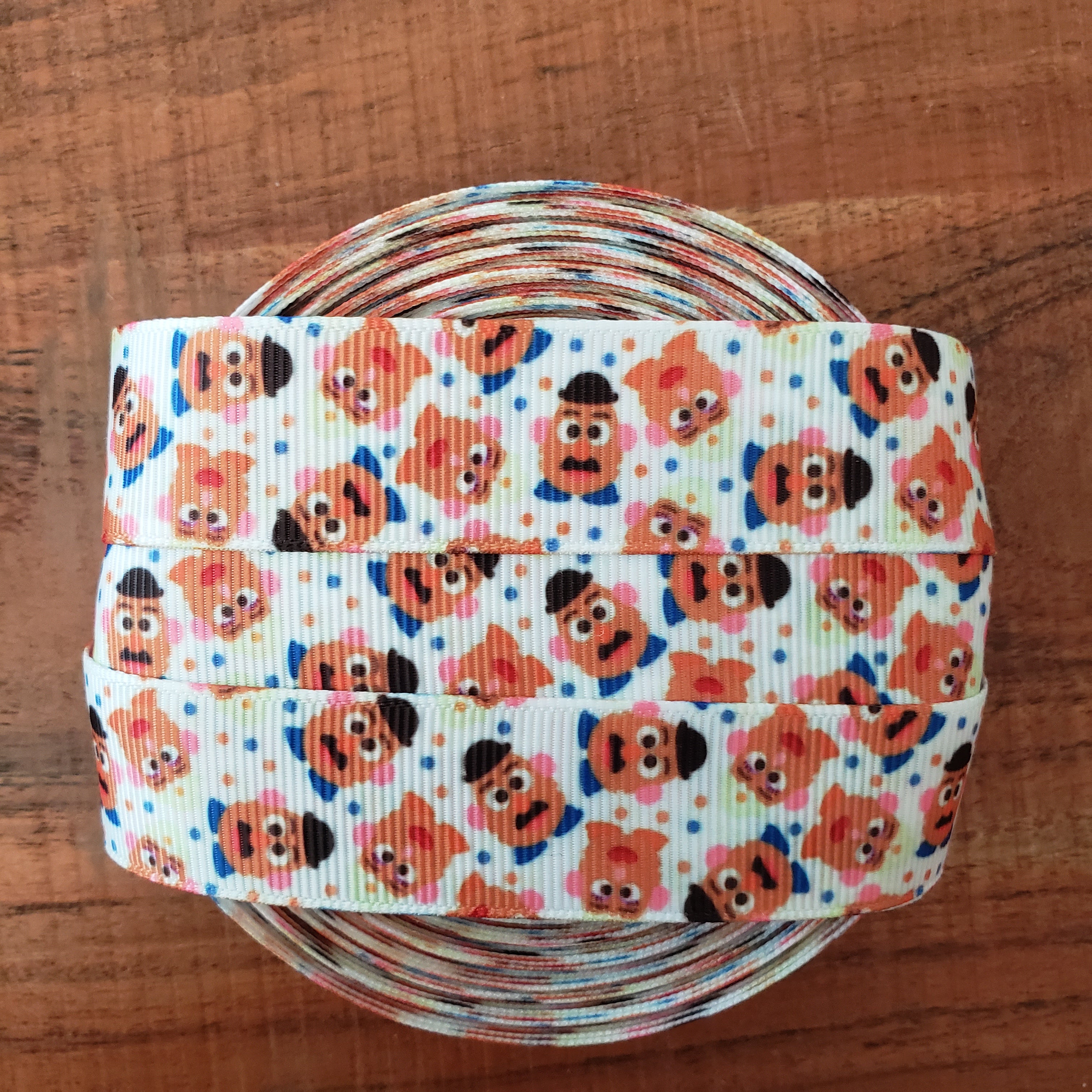 7/8" Potato Head Printed Grosgrain Ribbon