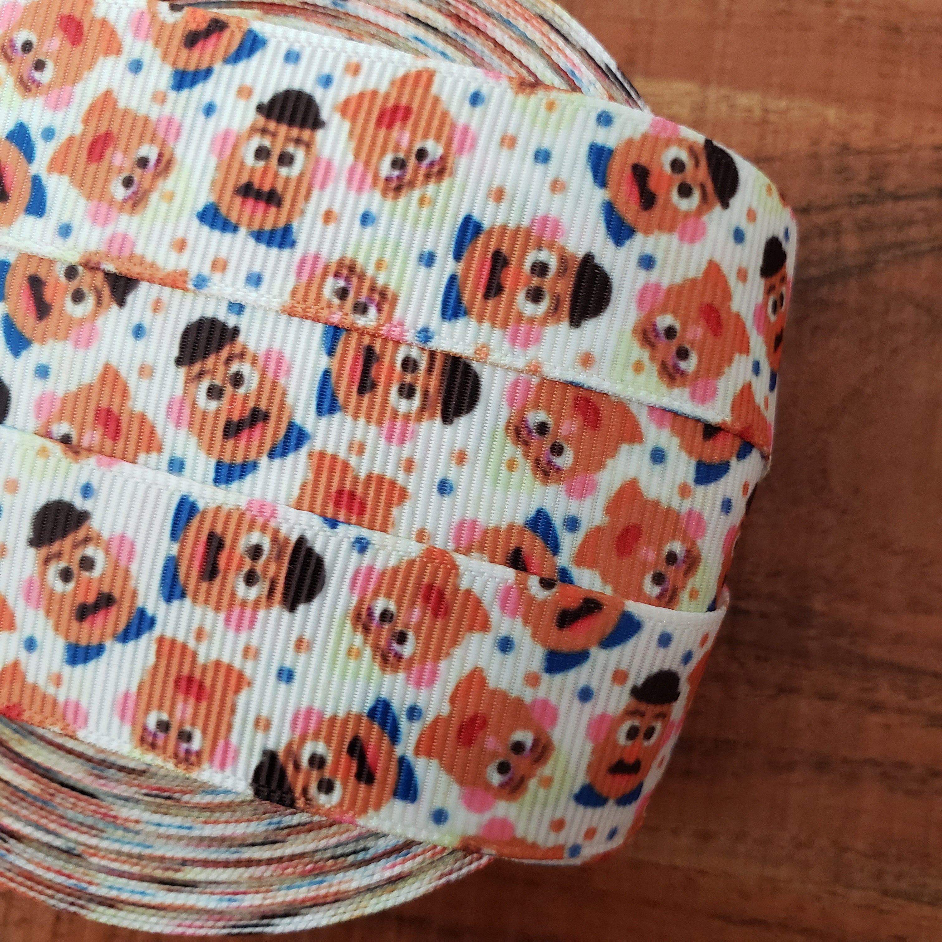 7/8" Potato Head Printed Grosgrain Ribbon