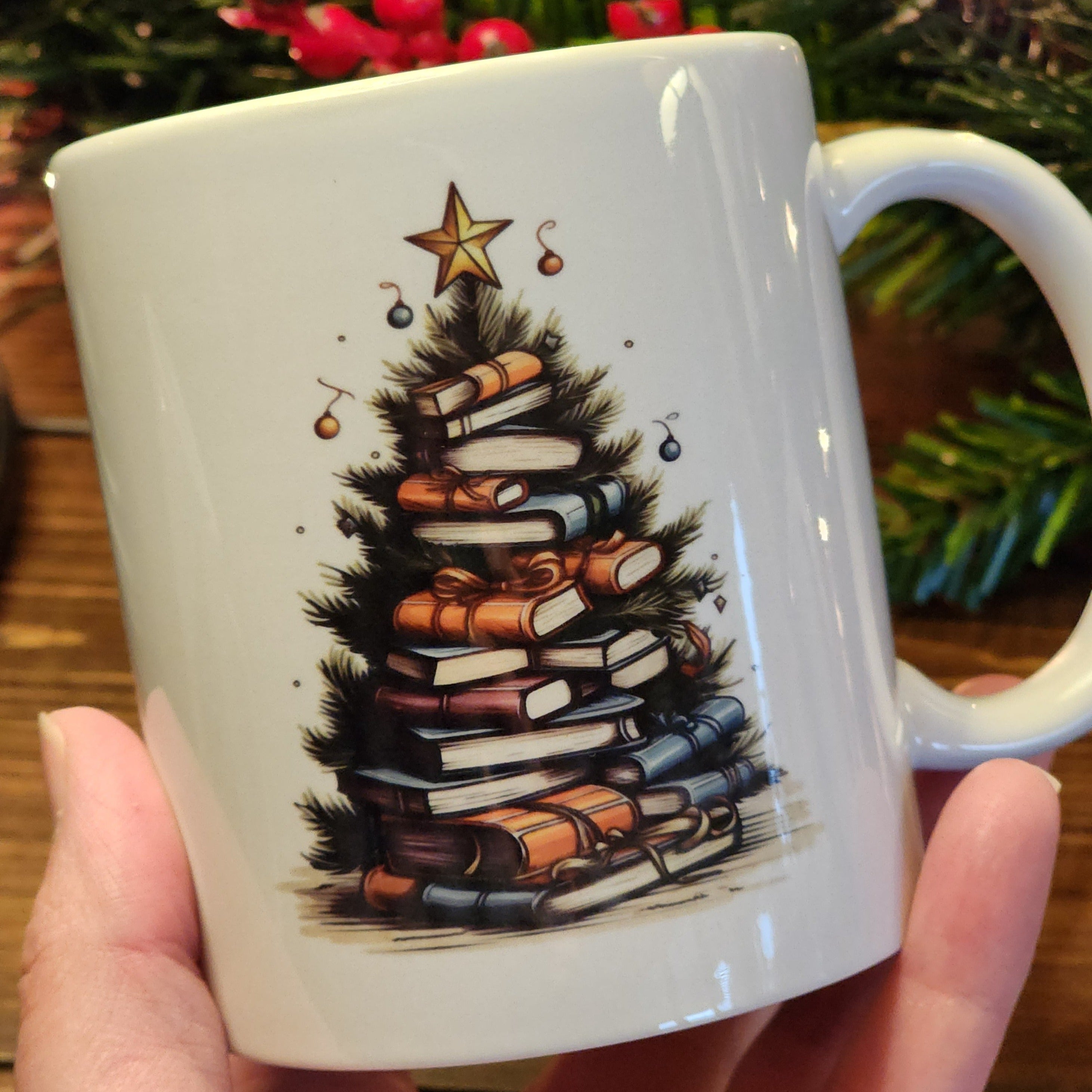 Book Christmas Tree A Ceramic Mug