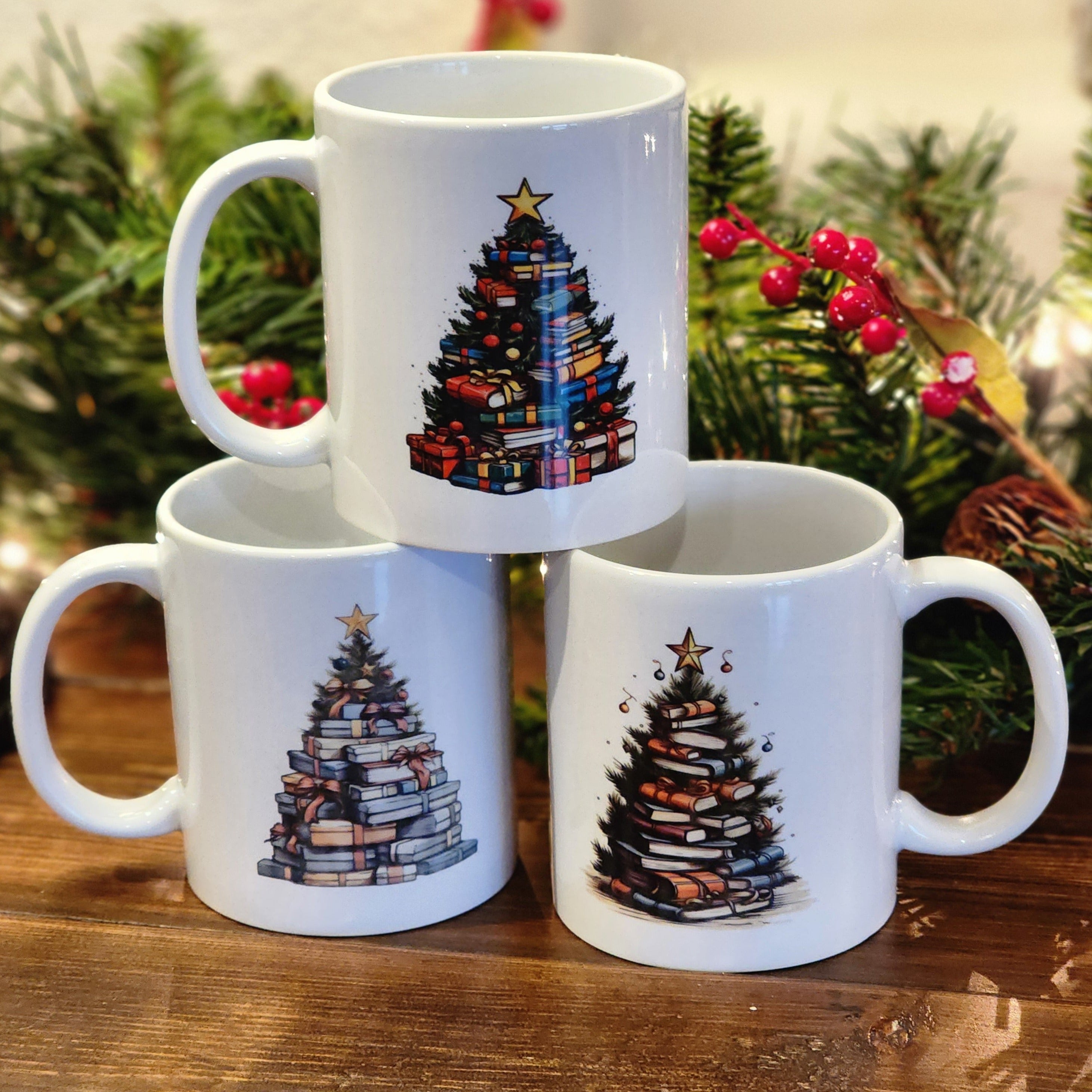 Book Christmas Tree A Ceramic Mug