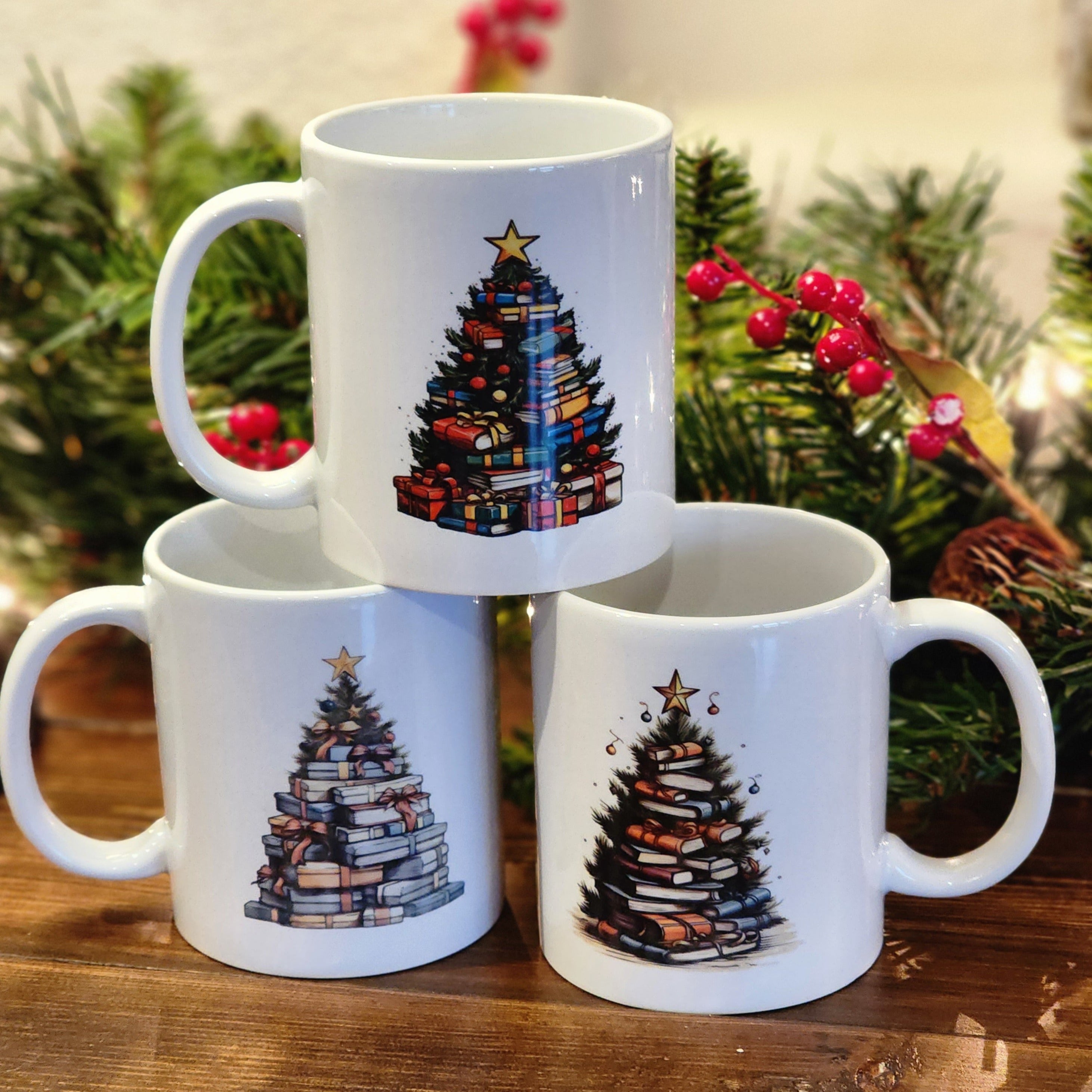 Book Christmas Tree B Ceramic Mug