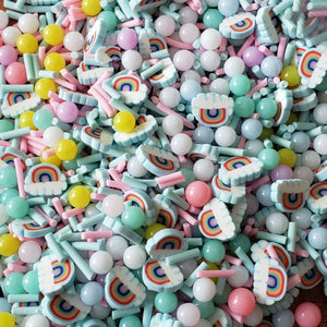 Rainbow Shells with Sprinkle Polymer Clay Slices