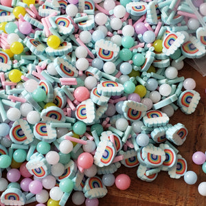 Rainbow Shells with Sprinkle Polymer Clay Slices