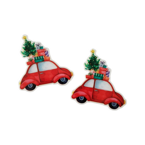 2pc Red Christmas Bug Planar Resin