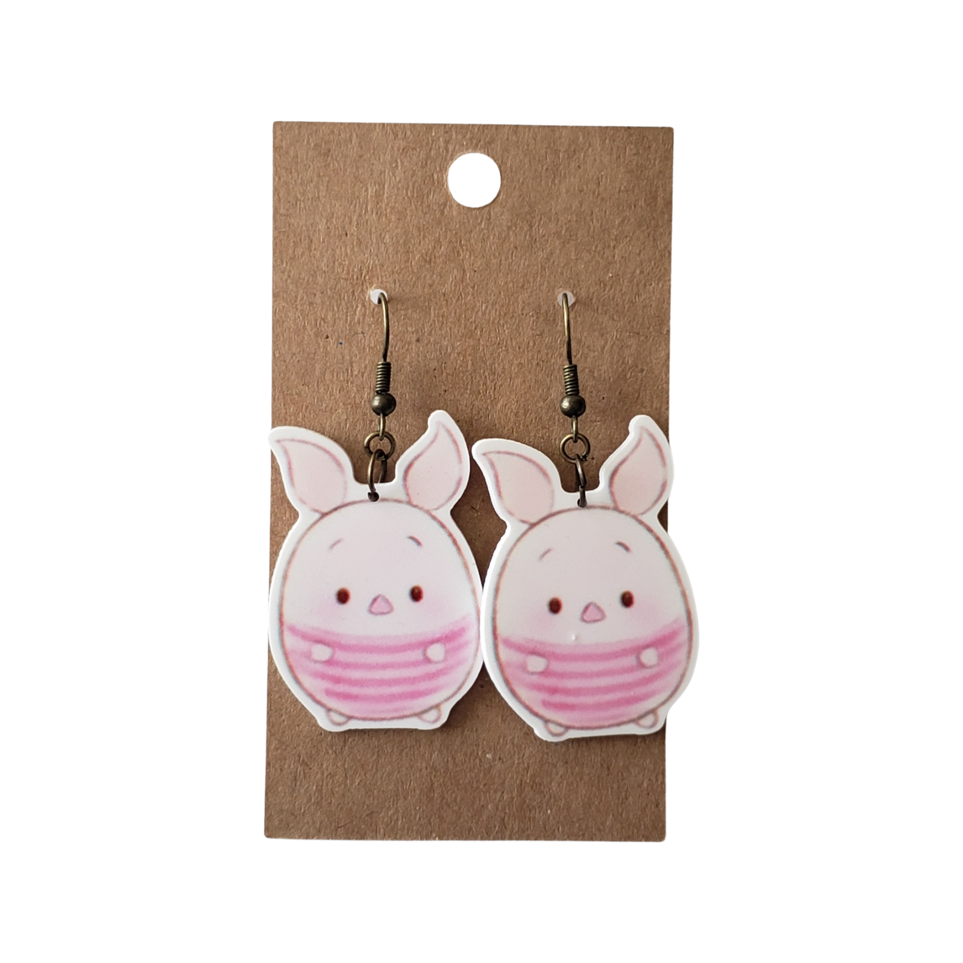 Pink Pig Drop Earrings