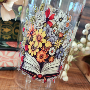 16oz Floral Book 10 Libby Glass Tumbler