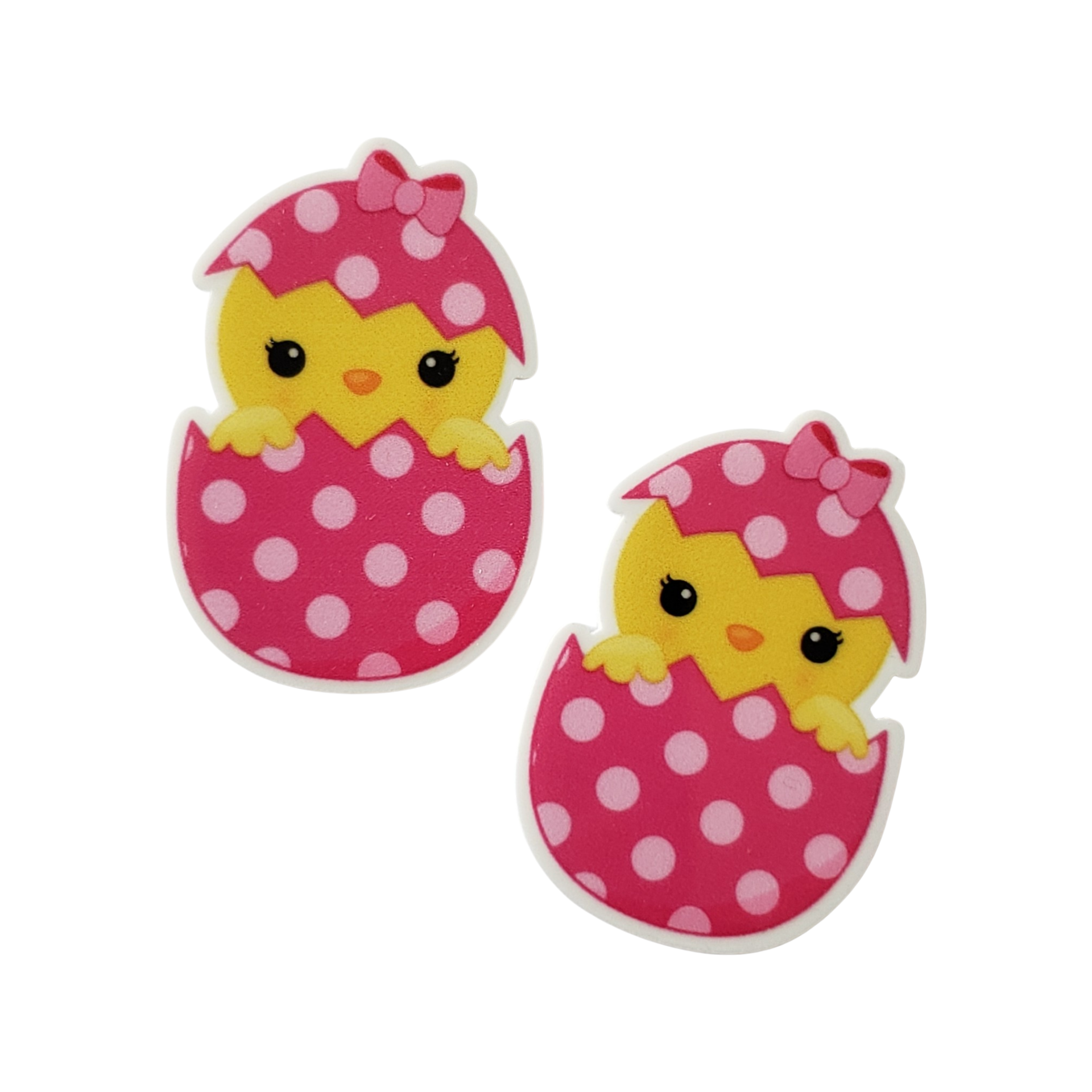 2pc Pink Easter Chick Planar Resin