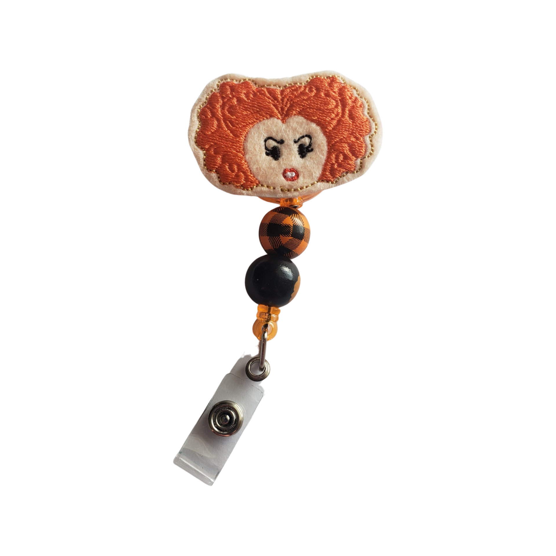 Orange Halloween Witch Badge Reel