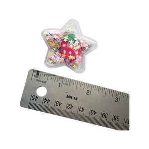 Transparent Strawberry Filled Sequins Star Applique