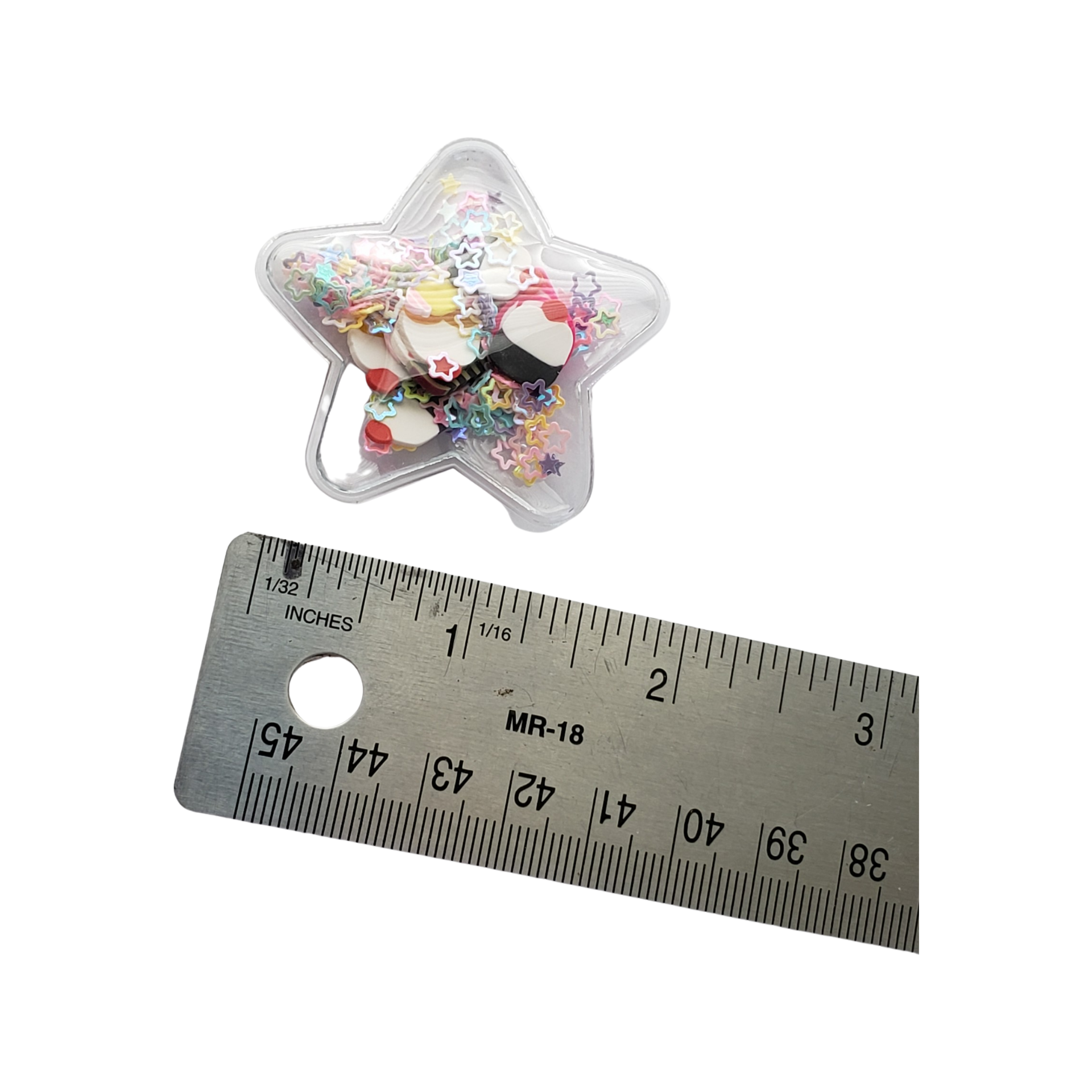 Transparent Snack Mix Filled Sequins Star Applique