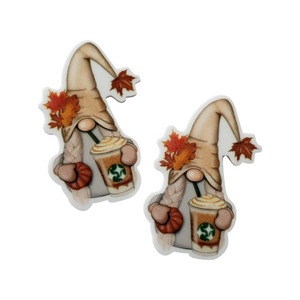 2pc Pumpkin Spice Gnome Planar Resin