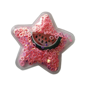 Transparent Watermelon Filled Sequins Star Applique