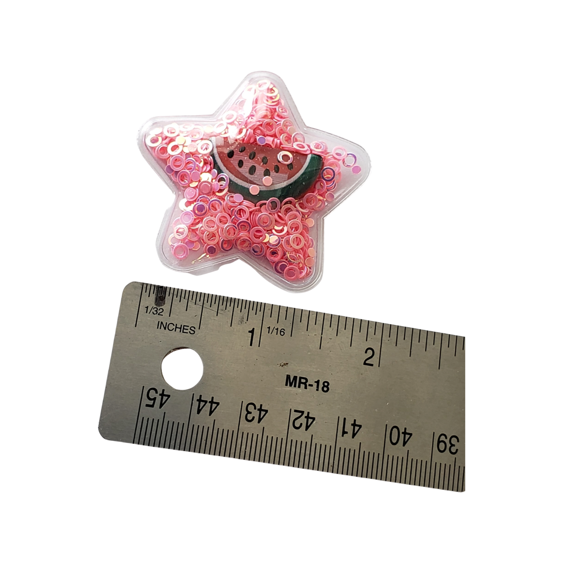 Transparent Watermelon Filled Sequins Star Applique