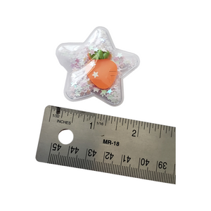 Transparent Carrot Filled Sequins Star Applique