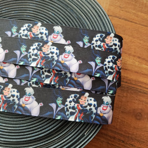 1" Villians Printed Grosgrain Ribbon