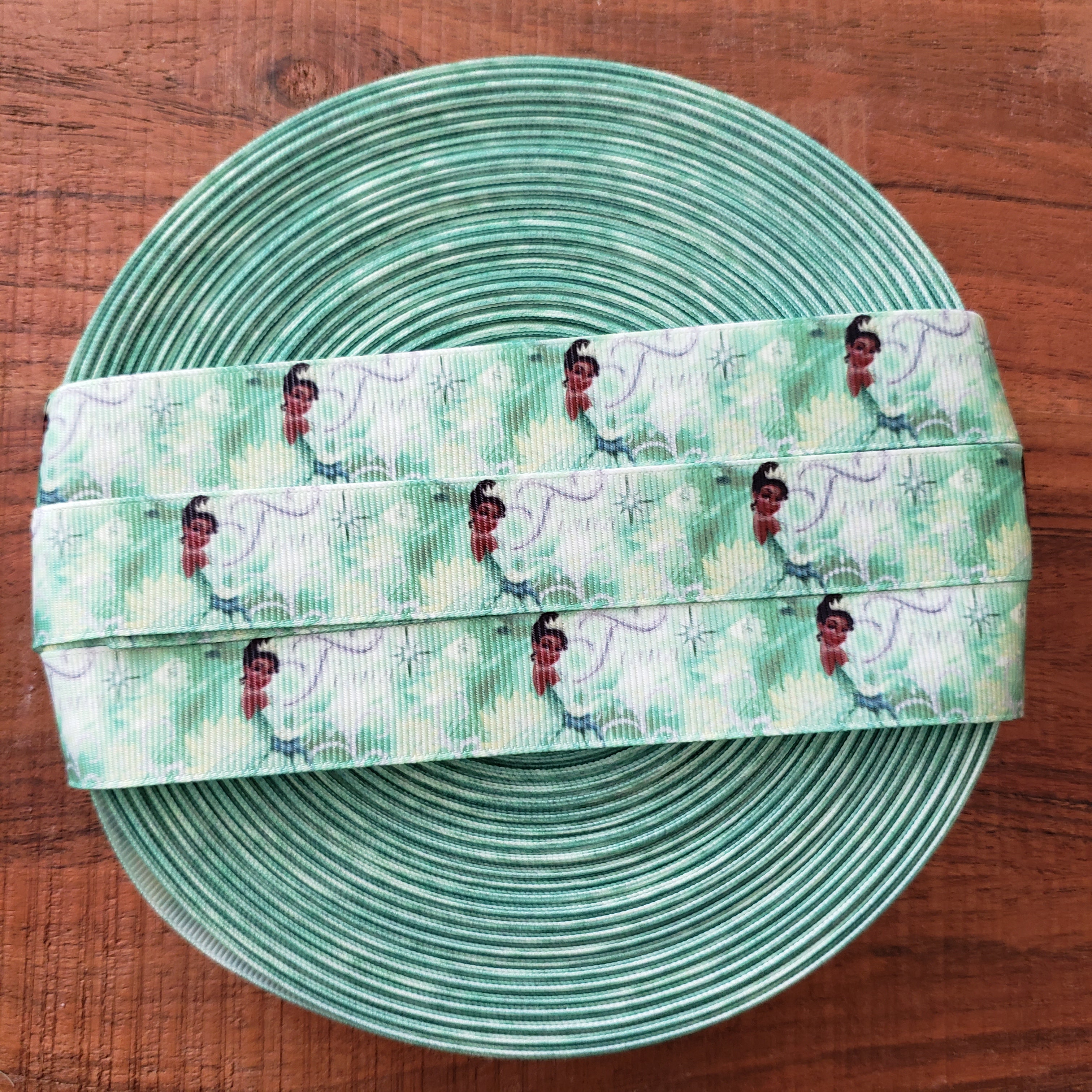 7/8" Frog Princess Printed Grosgrain Ribbon