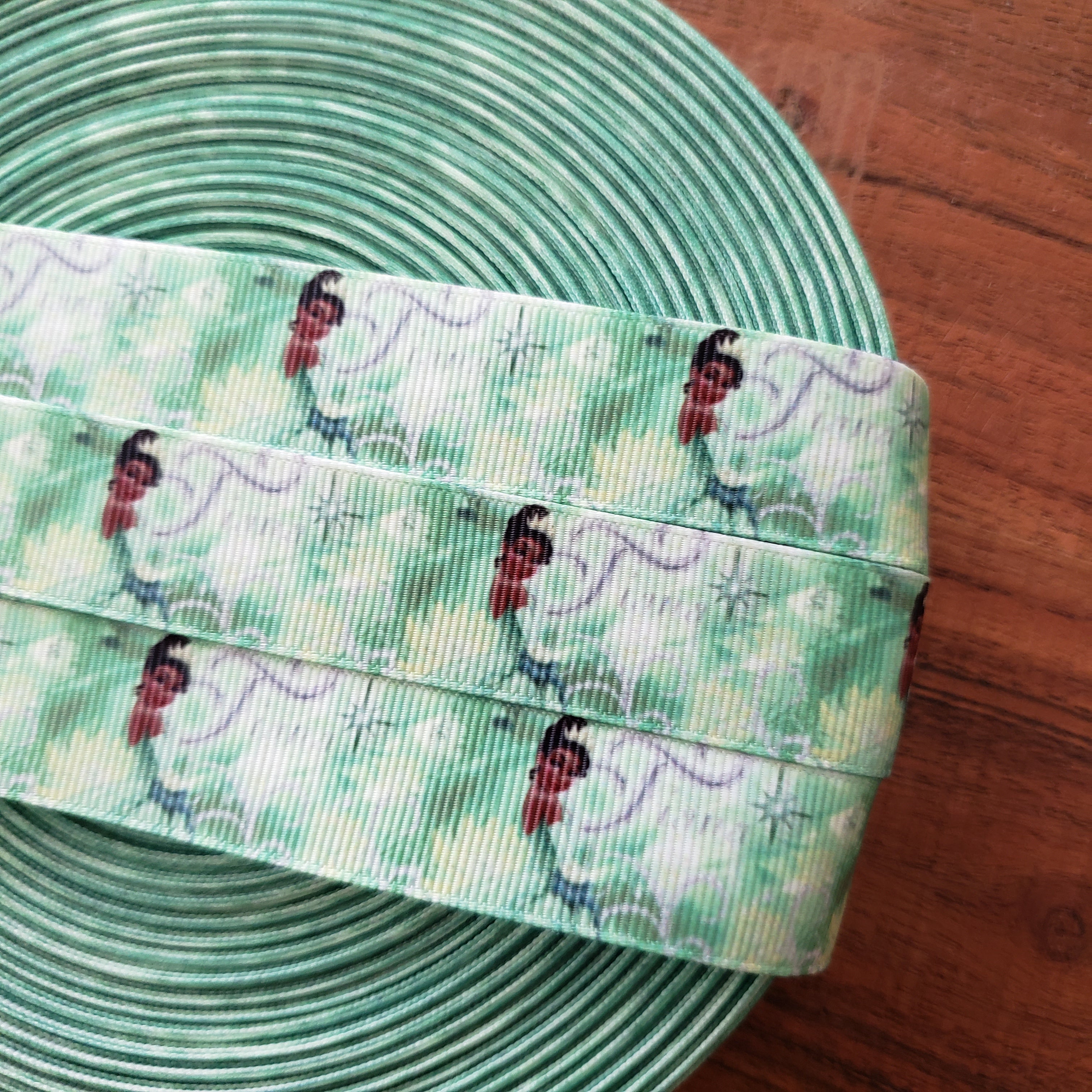 7/8" Frog Princess Printed Grosgrain Ribbon