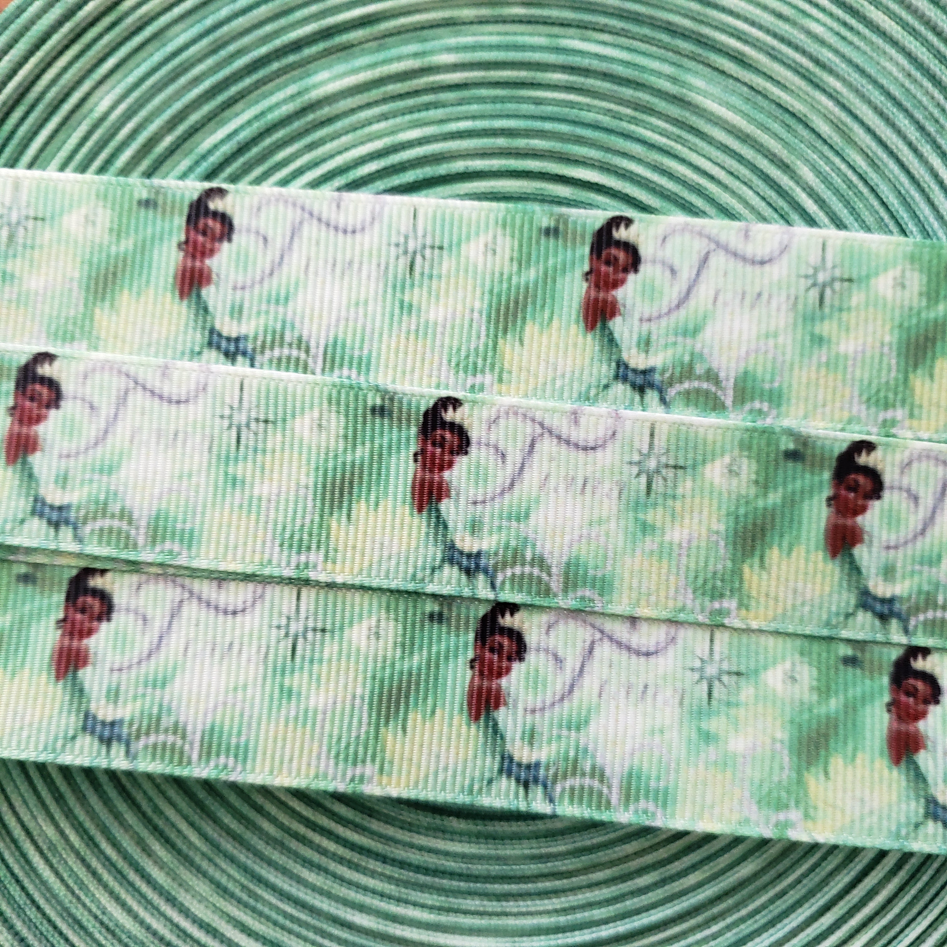 7/8" Frog Princess Printed Grosgrain Ribbon