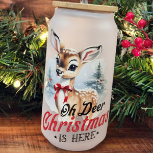 18oz Oh Deer Glass Can Cup