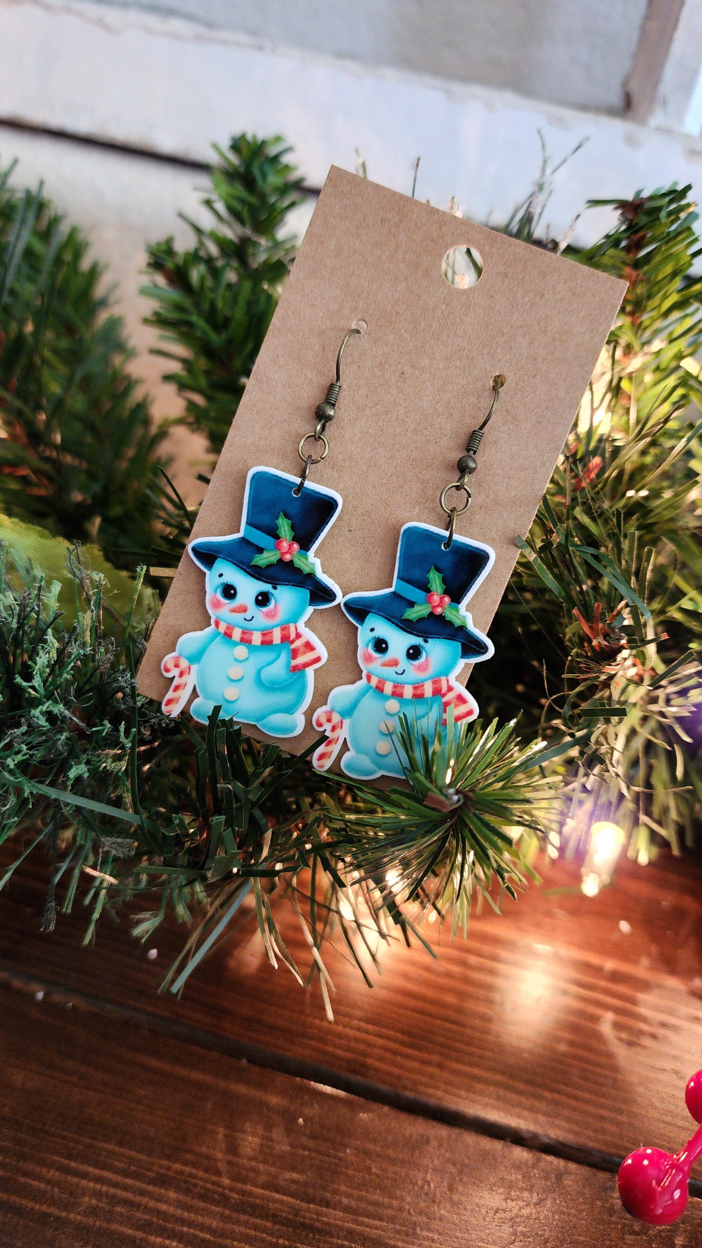 Snowman Drop Earrings