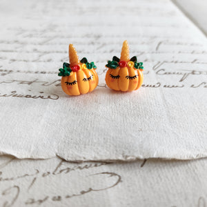 Unicorn Pumpkin Studded Earrings