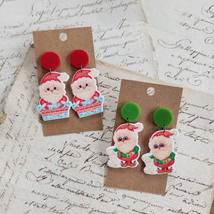 Santa and His List Earrings