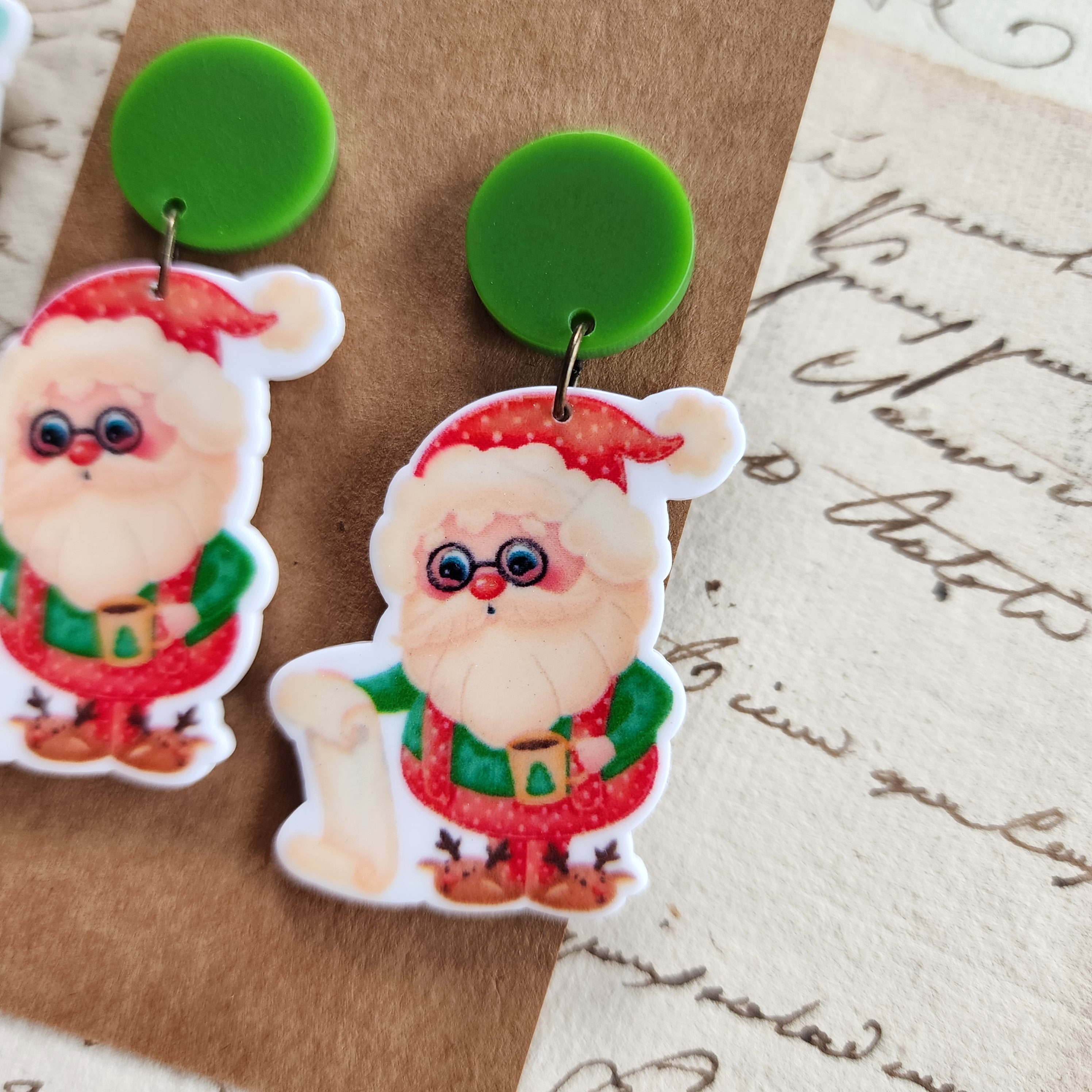 Santa and His List Earrings