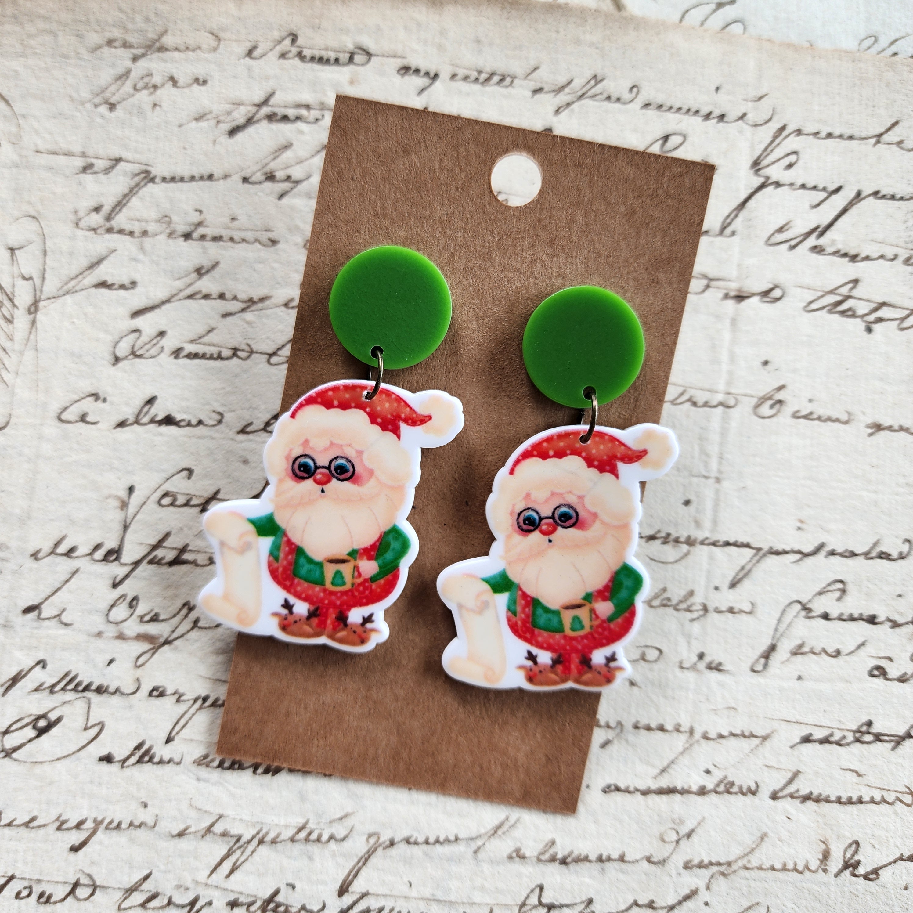 Santa and His List Earrings