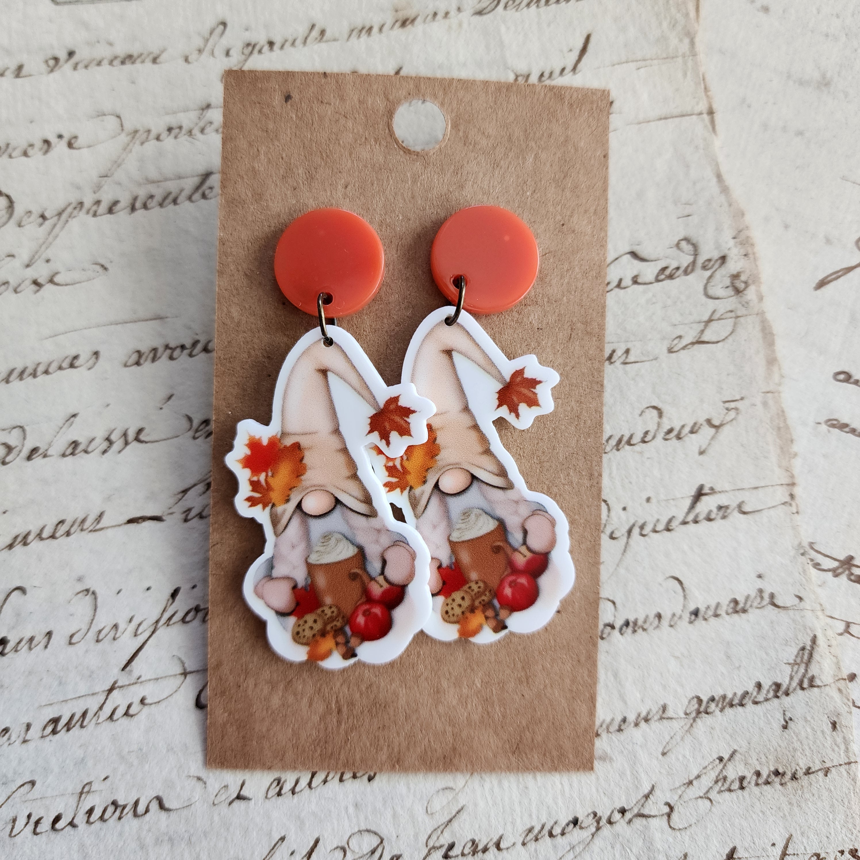 Apple Latte Gnome Drop Earrings