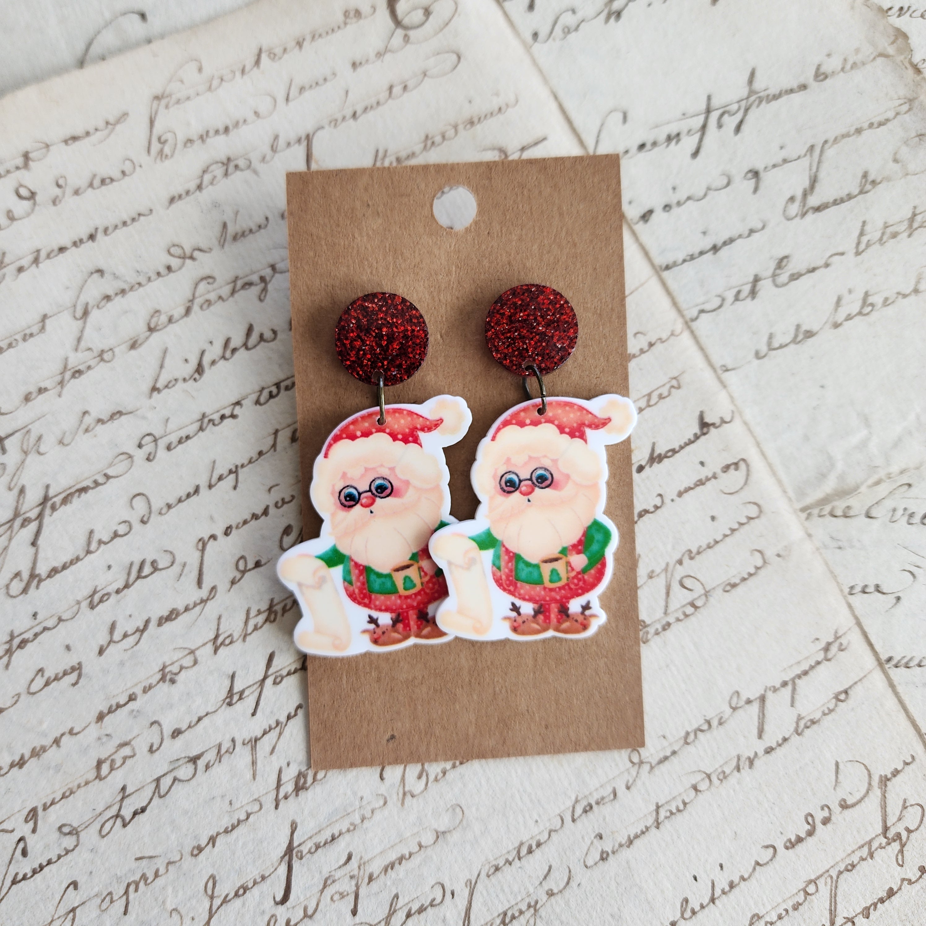 Checking List Santa Earrings